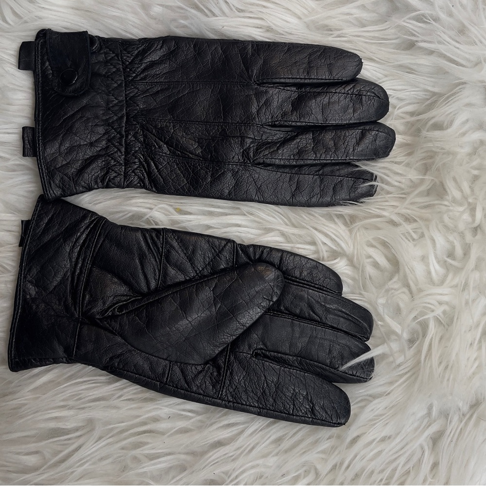 3M Thinsulate Black Leather Gloves